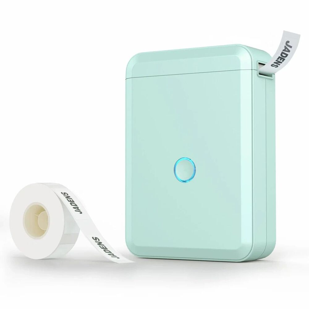 Jadens D110 Label Maker Machine Green 1 Tape Roll Portable Bluetooth Printer NIB